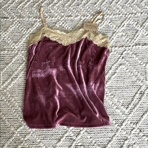 Anthropologie Red Embellished Fitted Camisole